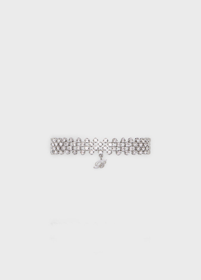 Blumarine METAL CHOKER WITH STONES AND MONOGRAM PENDANT outlook