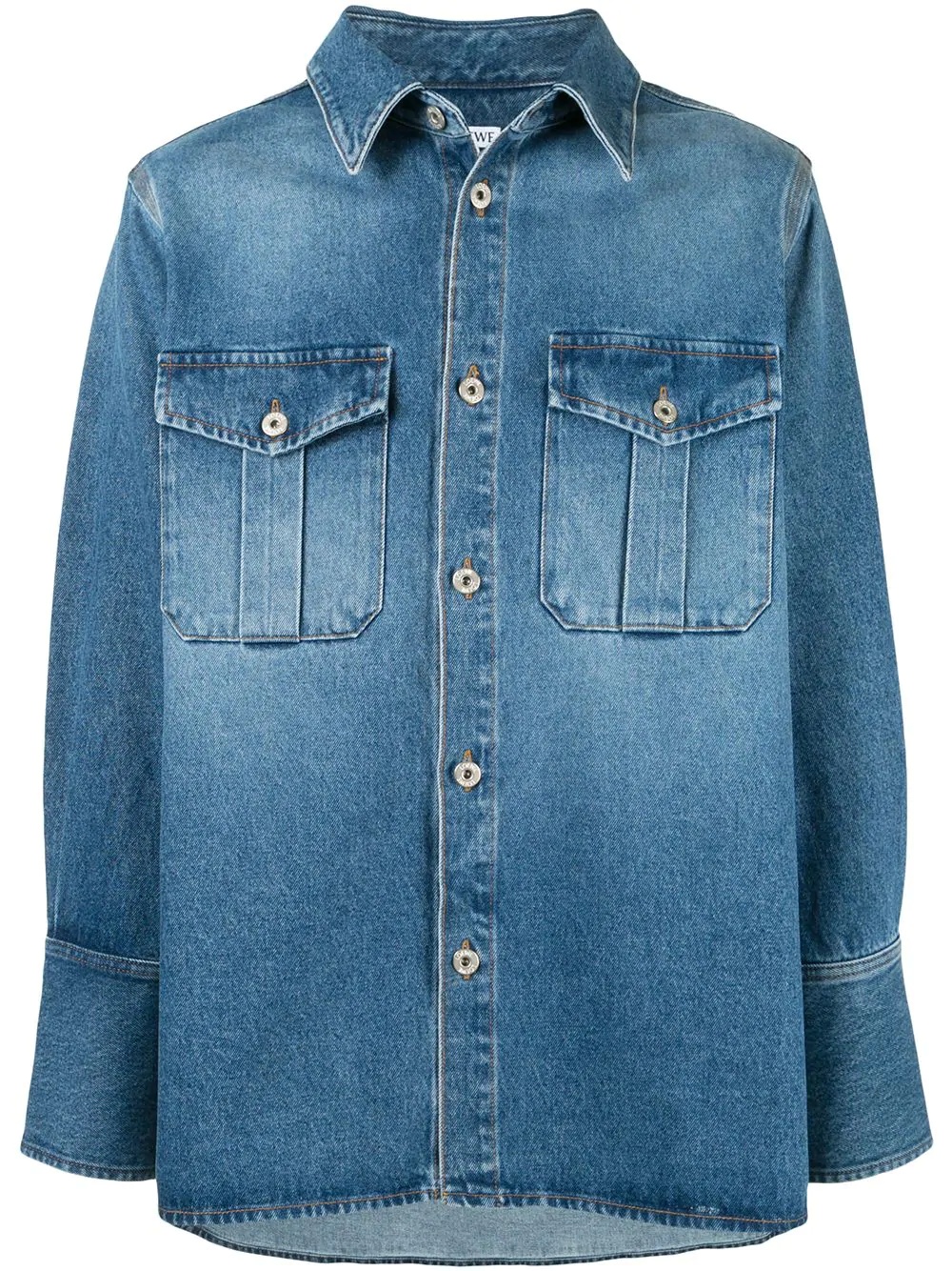 patch pocket denim shirt - 1