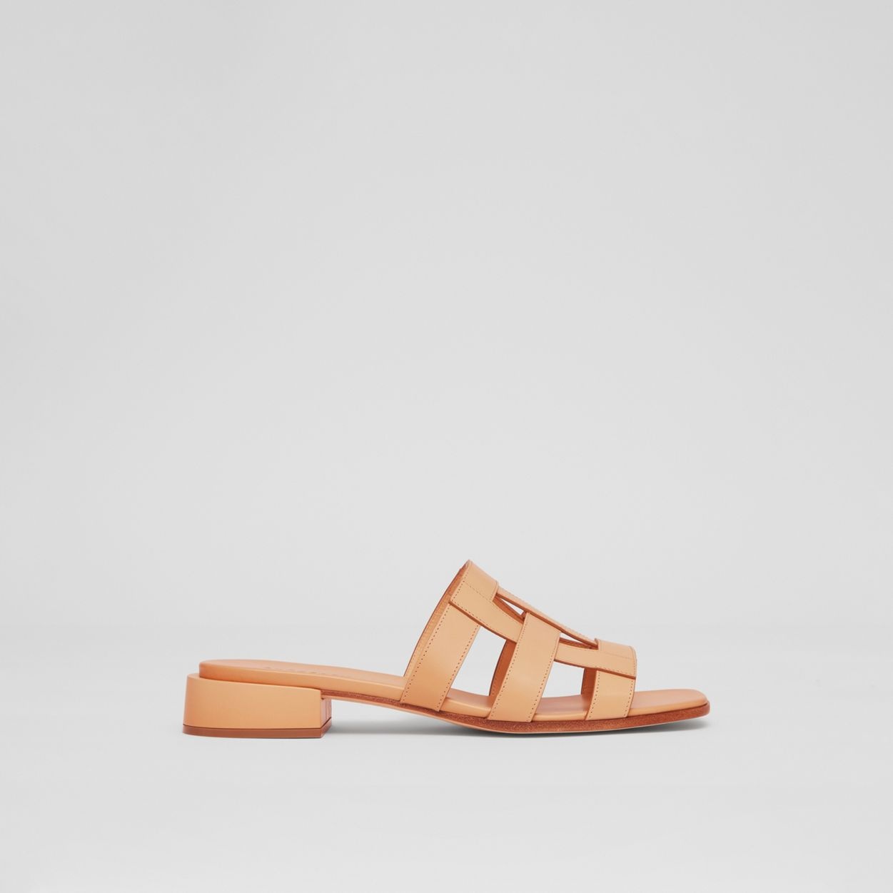 Latticed Leather Sandals - 6