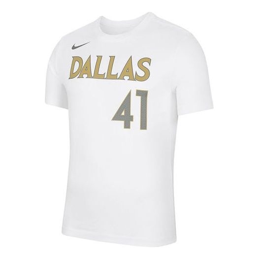 Nike NBA Basketball Sports Short Sleeve Dallas Mavericks 41 White CT9770-100 - 1