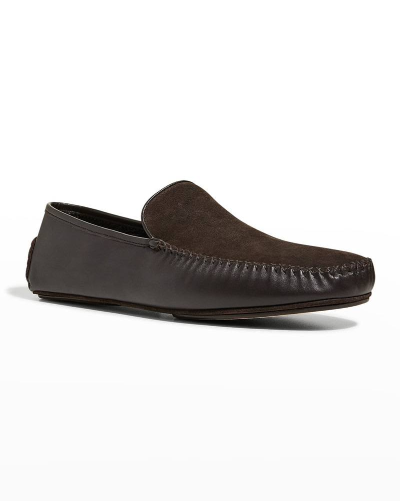 Manolo Blahnik Men's Mayfair Suede-Leather Loafers outlook