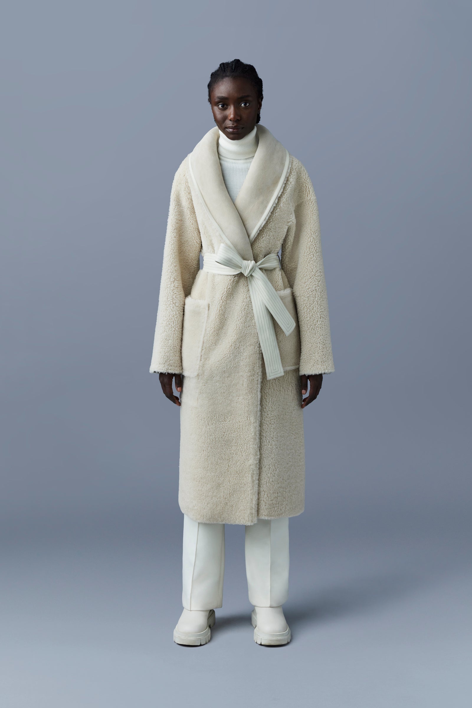 HANA 2-in-1 shearling robe coat - 3