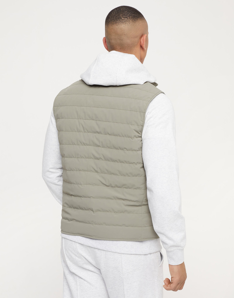Brunello Cucinelli Bonded taffeta lightweight down vest outlook