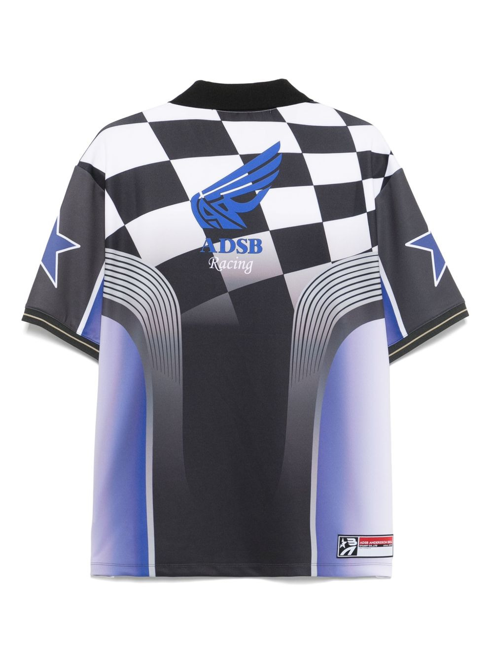 checkerboard racing T-shirt - 2
