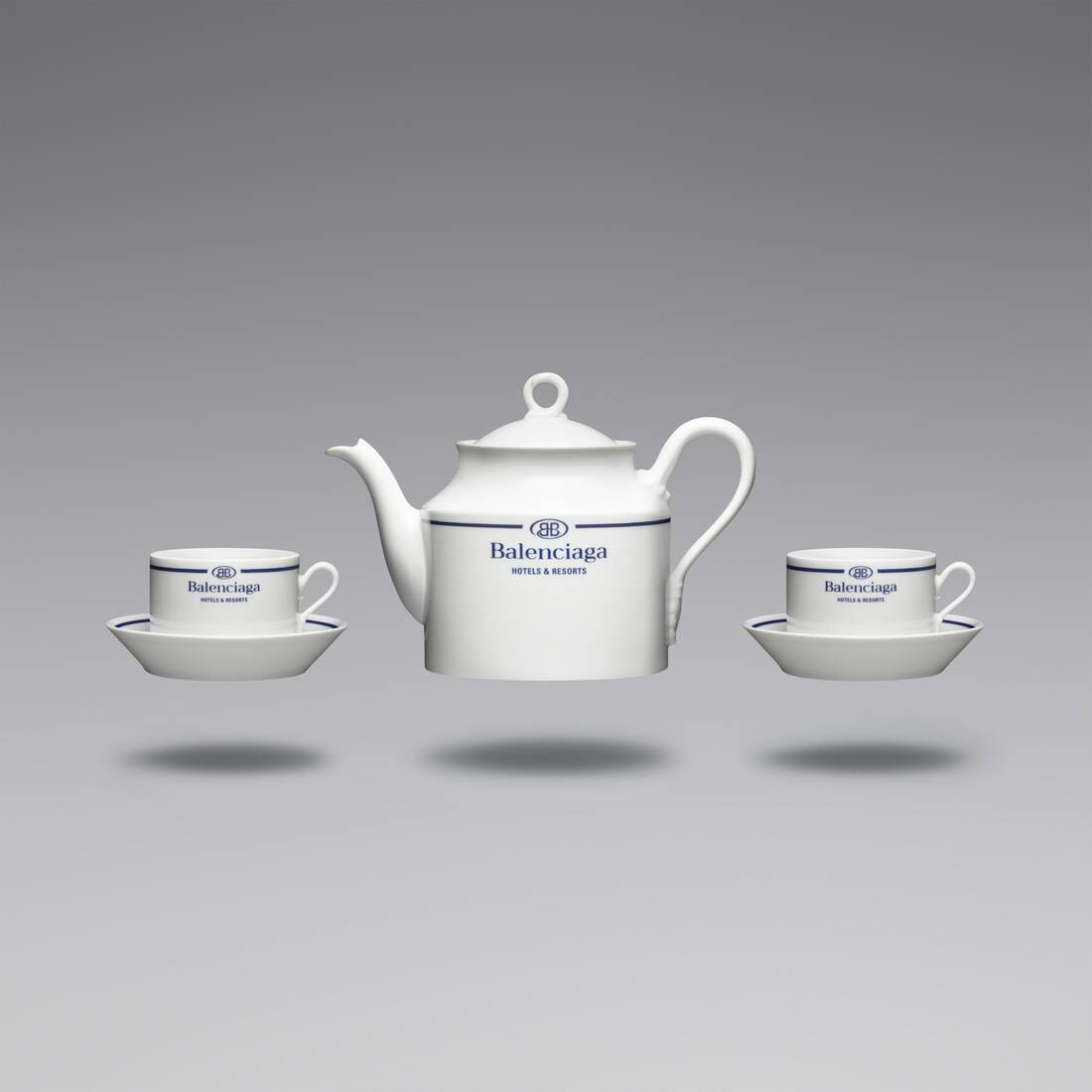 Tea Cup With Plate  in White - 3