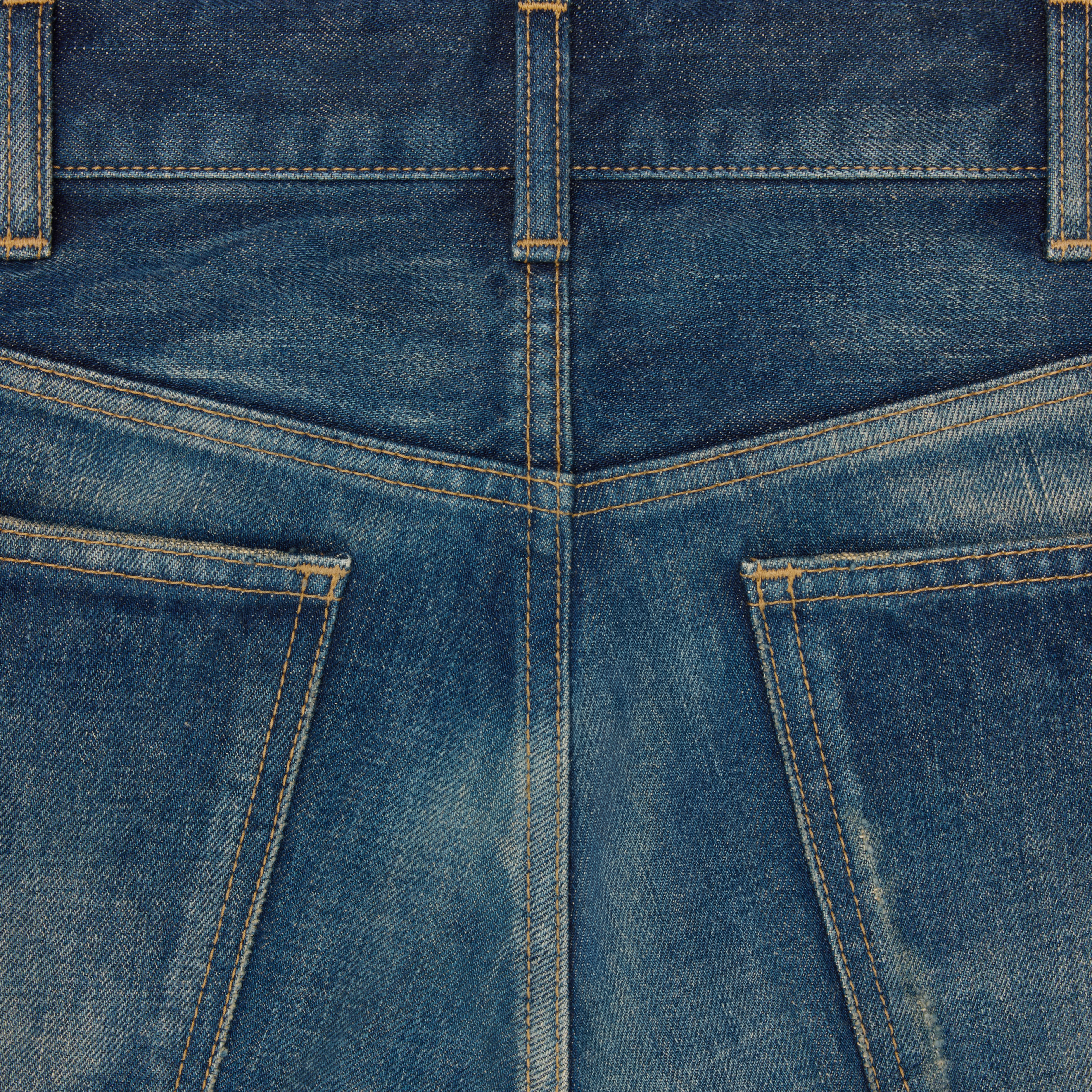 kurt jeans in destroyed blue marble denim - 3