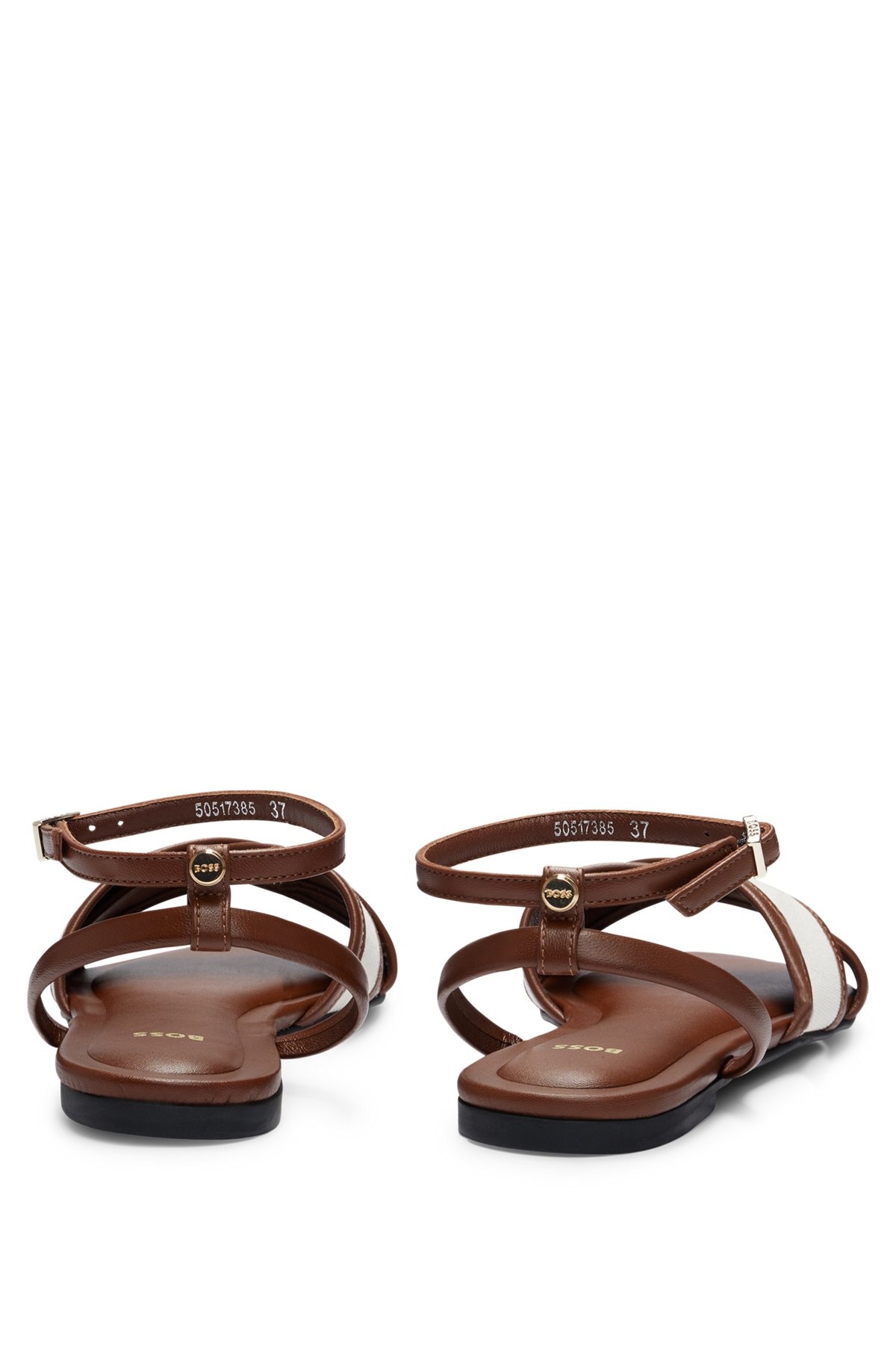 STRUCTURED-CANVAS SANDALS WITH LEATHER TRIMS AND BRANDING - 6