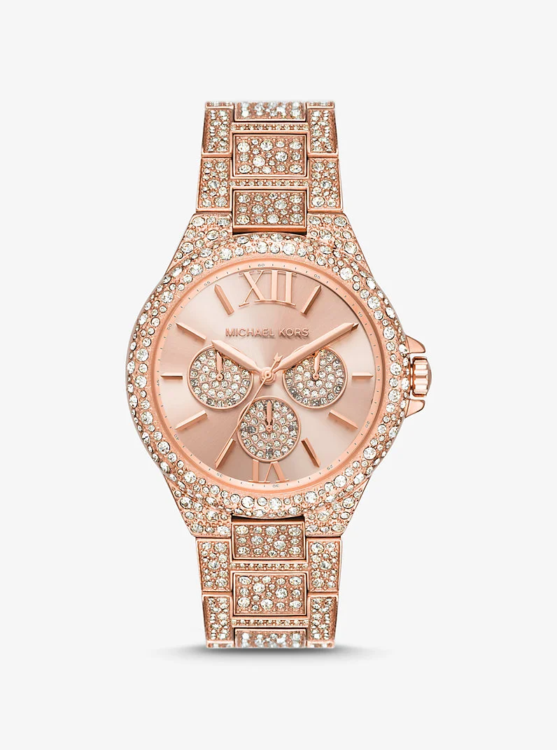 Oversized Camille Pavé Rose Gold-Tone Watch - 1