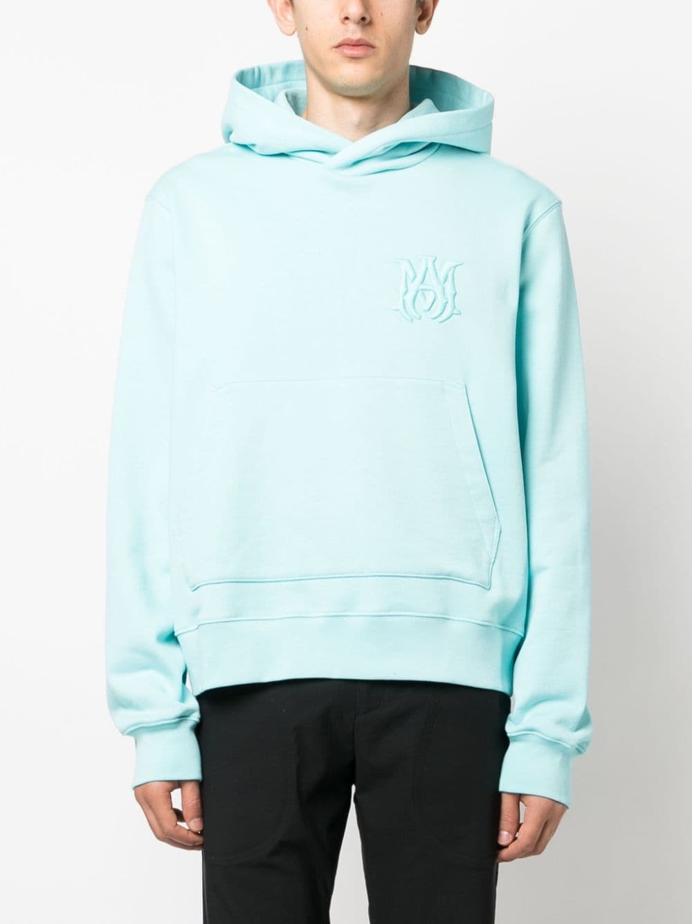 logo-embroidered cotton hoodie - 4