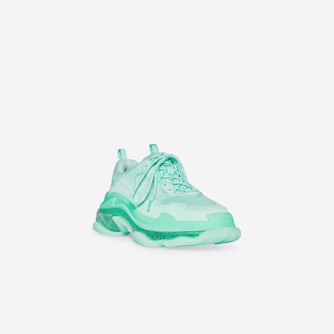 Women's Triple S Clear Sole Sneaker in Green - 2