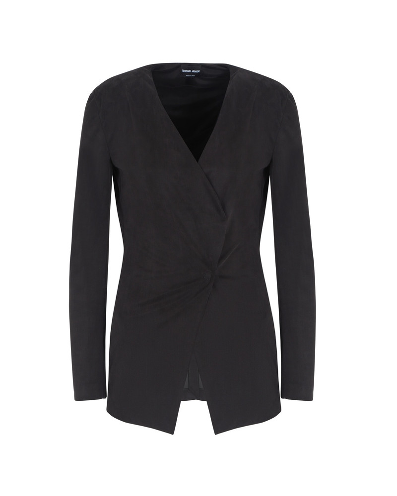 SINGLE-BREASTED JACKET IN CUPRO JERSEY INTERLOCK 1