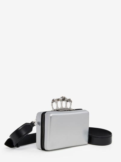 Alexander McQueen Men's The Knuckle Twisted Clutch in Silver outlook