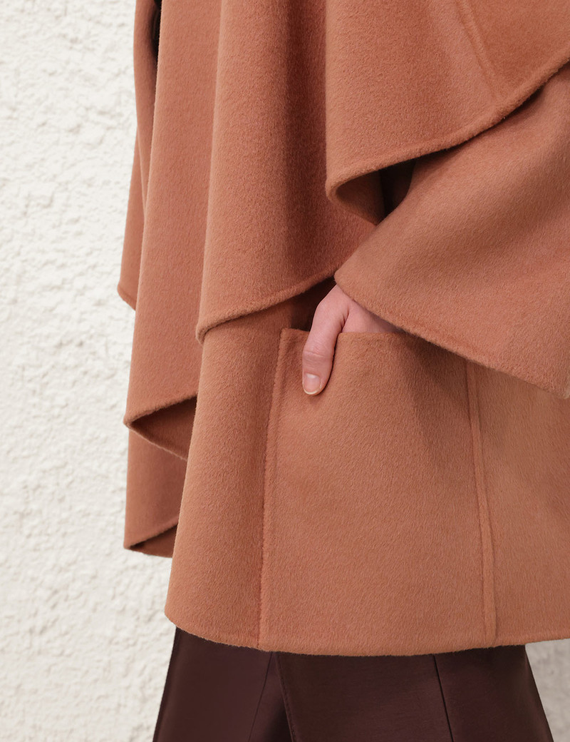 LUNA WOOL TIE NECK CAPE 5