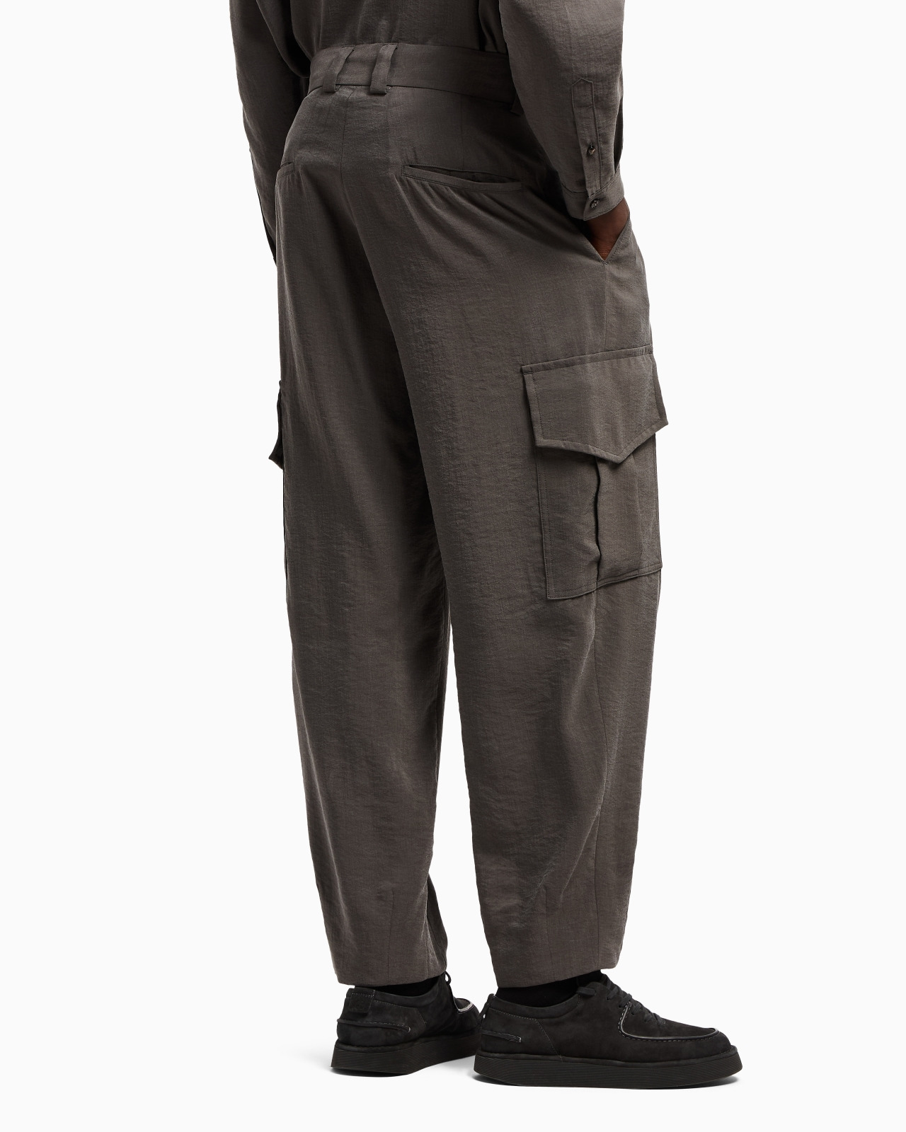 WASHED, SILK-BLEND, SINGLE-PLEAT TROUSERS - 3
