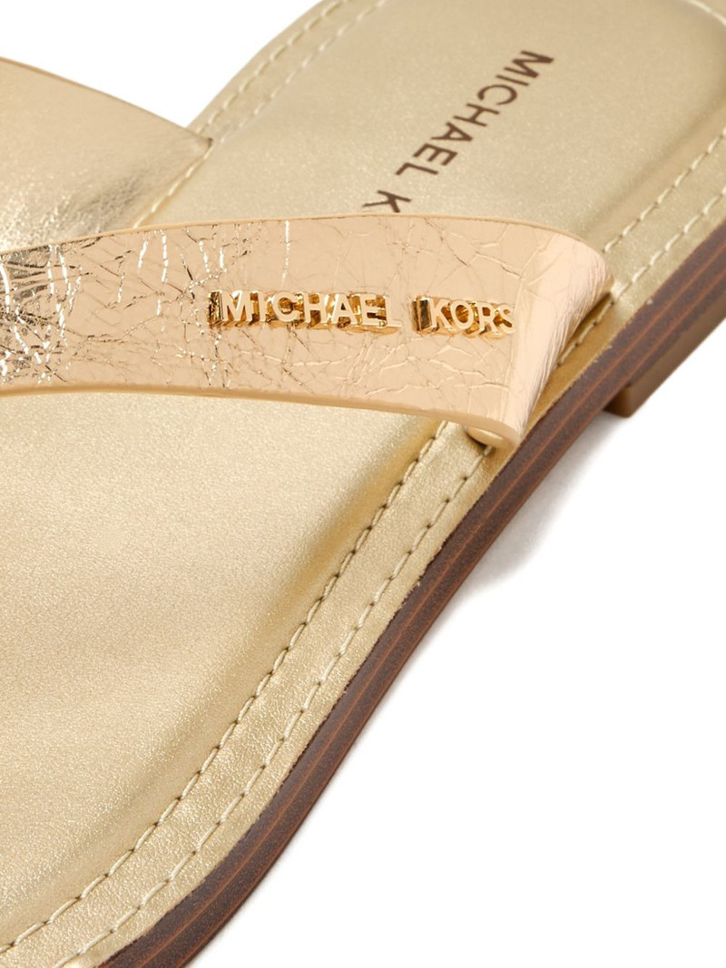 Koko metallic-leather thong flip flop 4