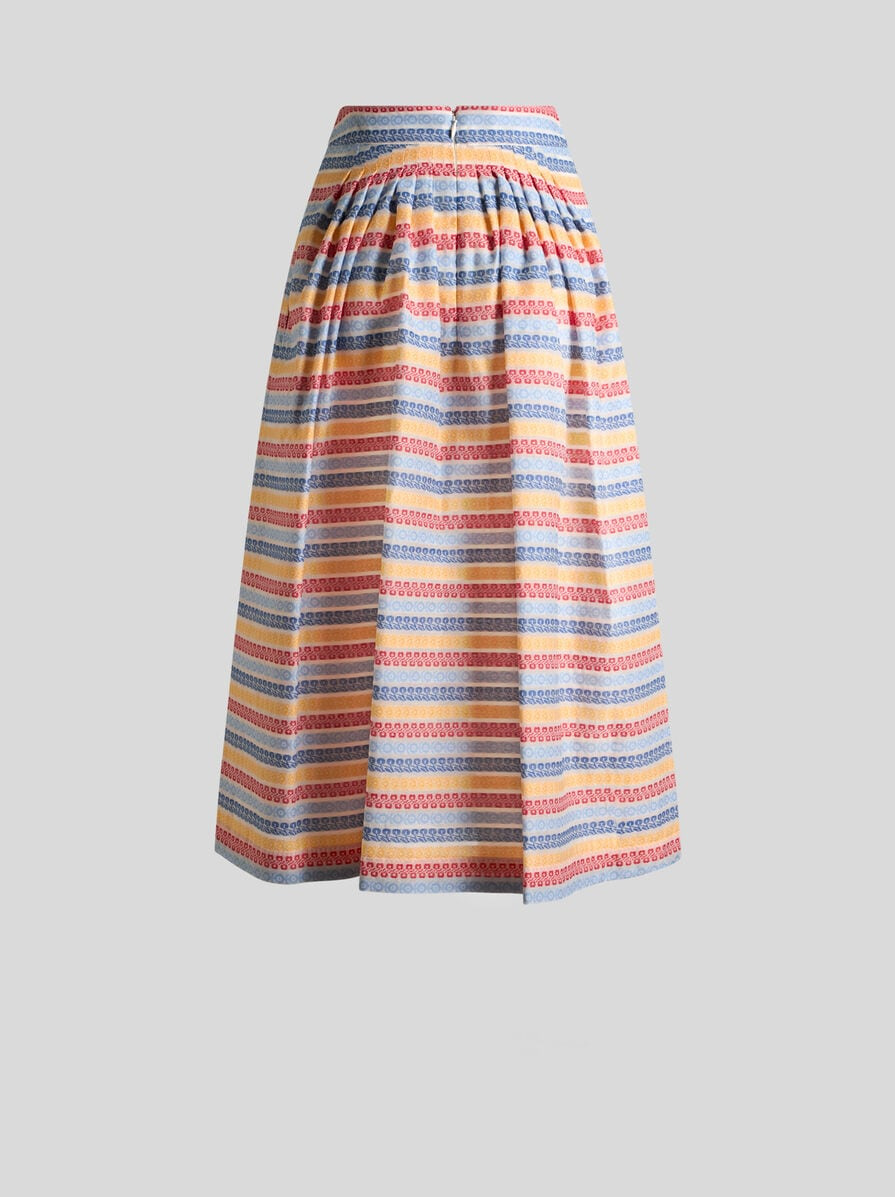 COTTON-BLEND JACQUARD MIDI SKIRT - 5