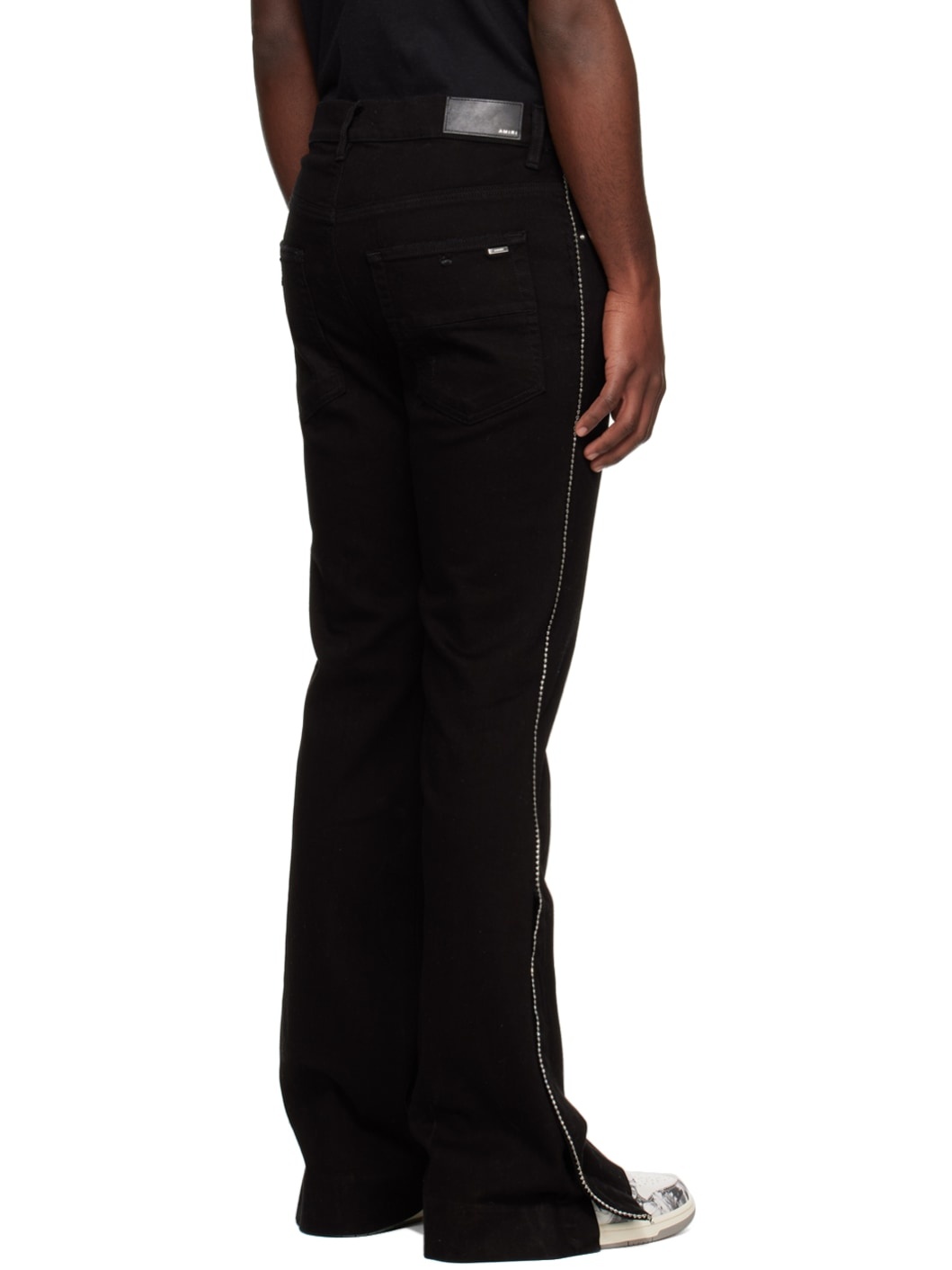 Black Crystal Stack Jeans - 3