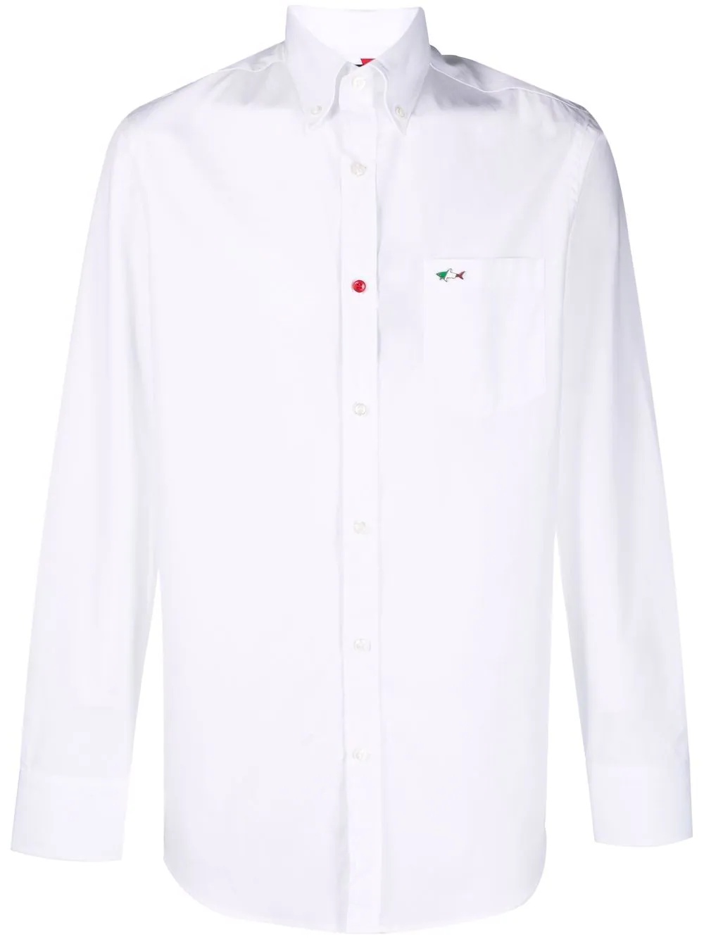 logo-pin Oxford shirt - 1