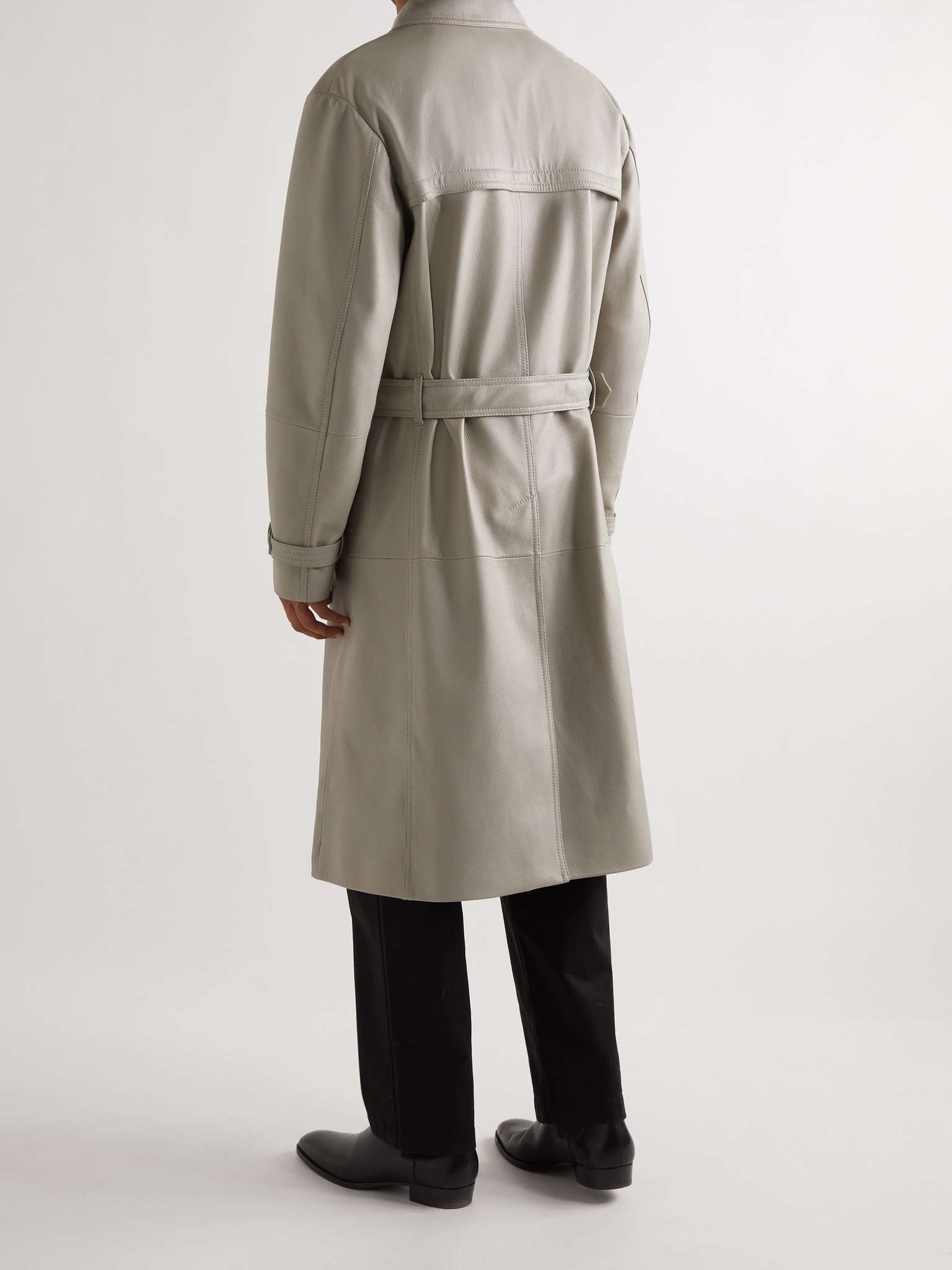 Full-Grain Leather Trench Coat - 4