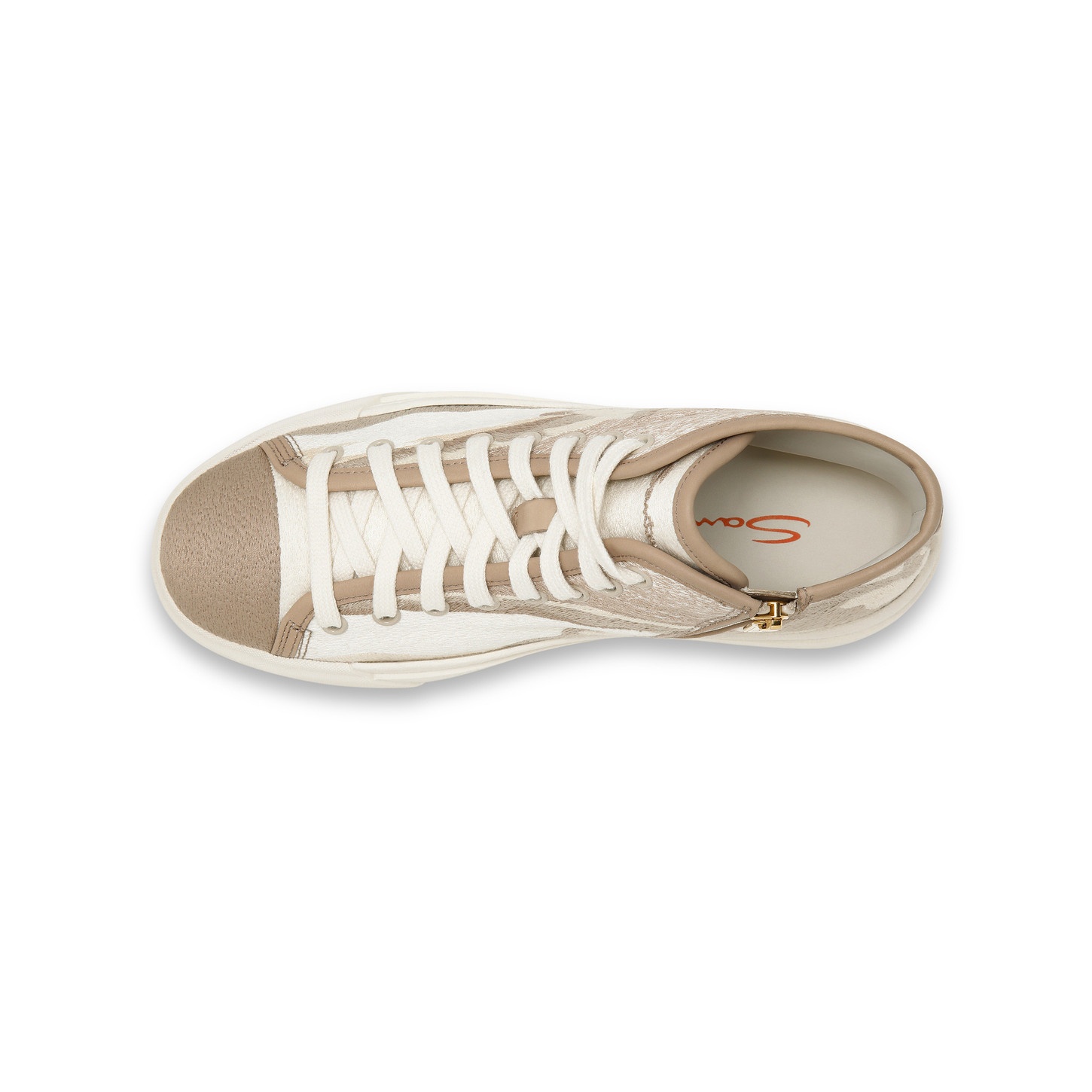 Women's beige fabric sneaker - 5