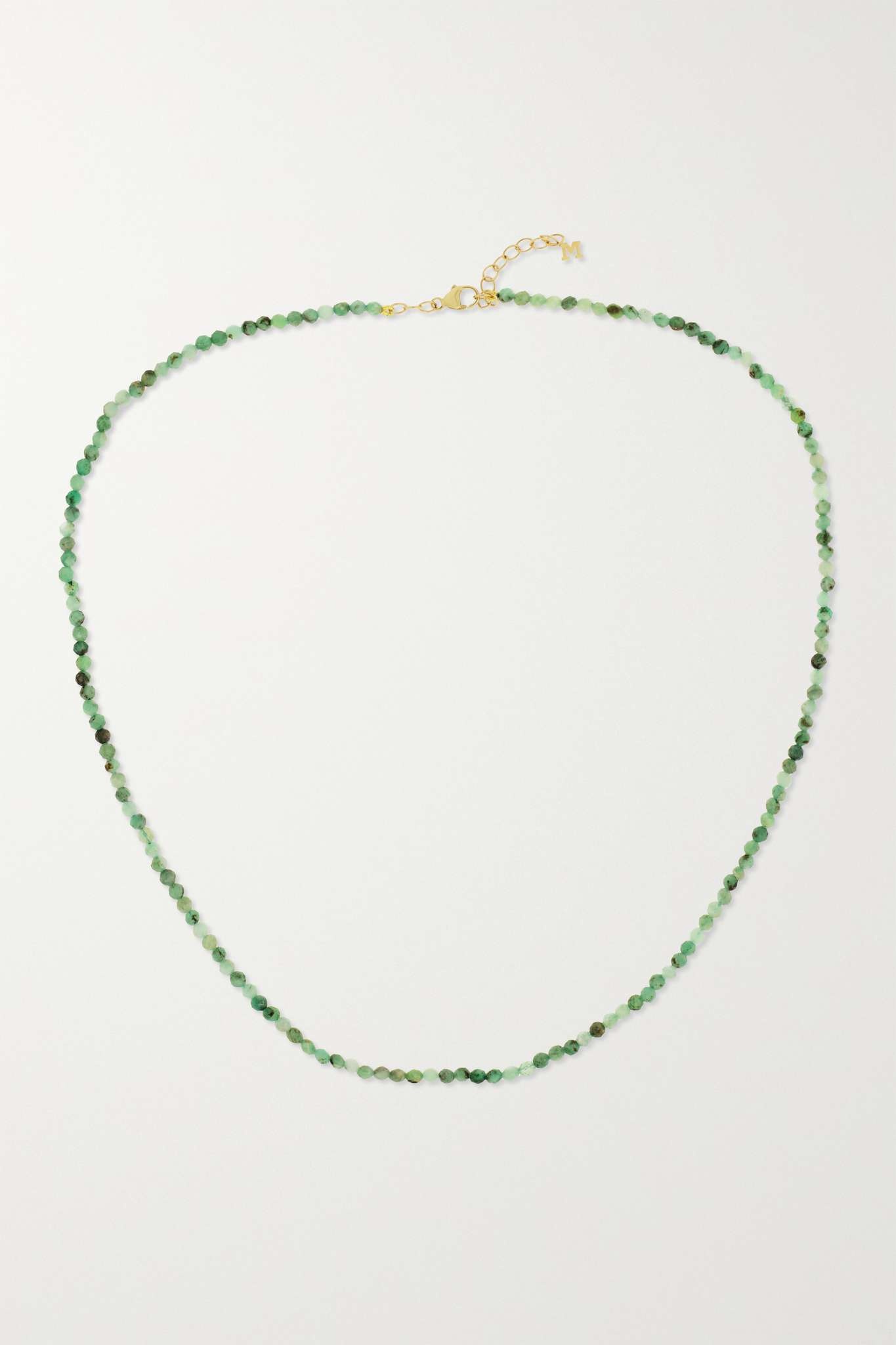 14-karat gold emerald necklace - 1