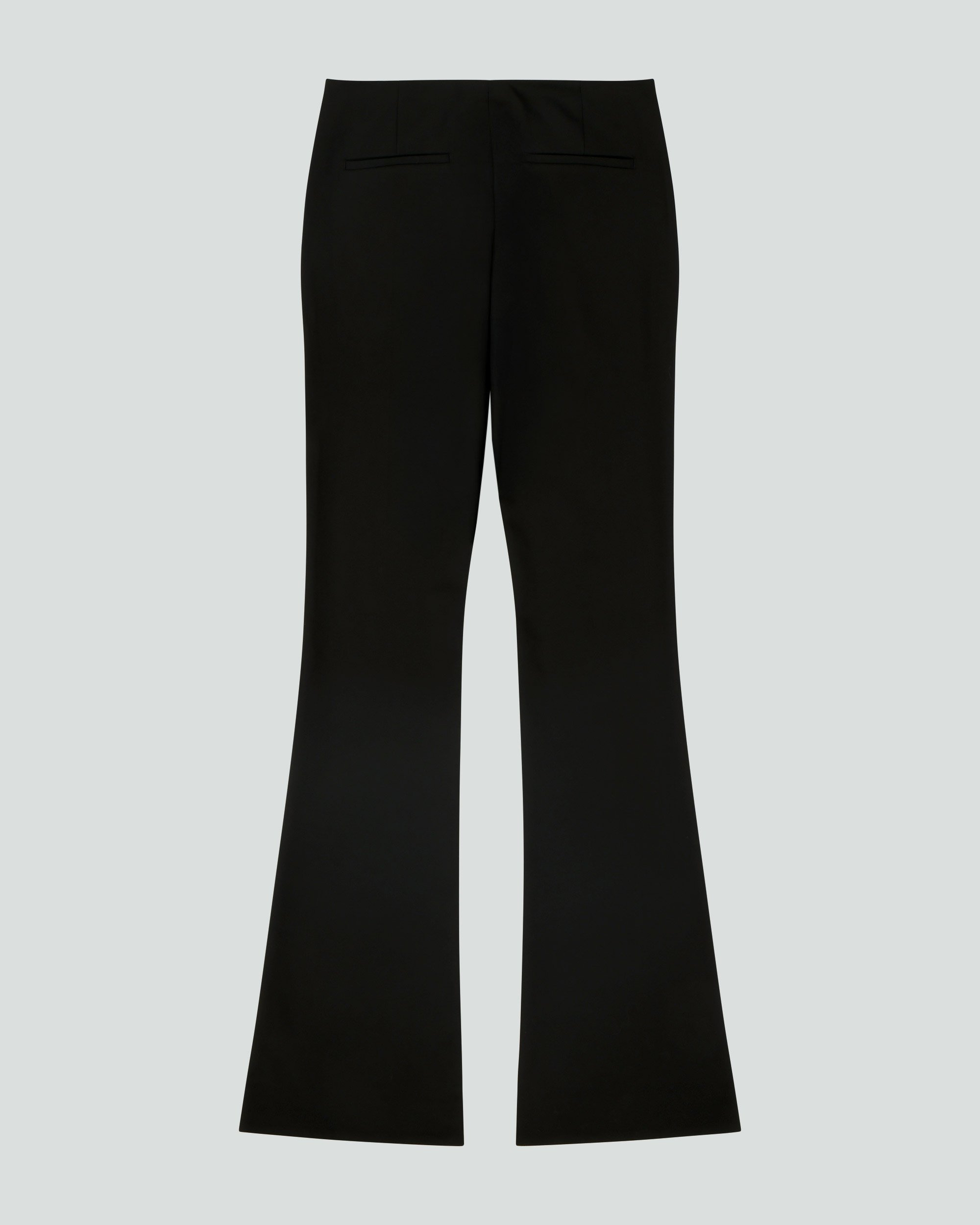 SLIM FLARE PANT BLACK WOOL - 2