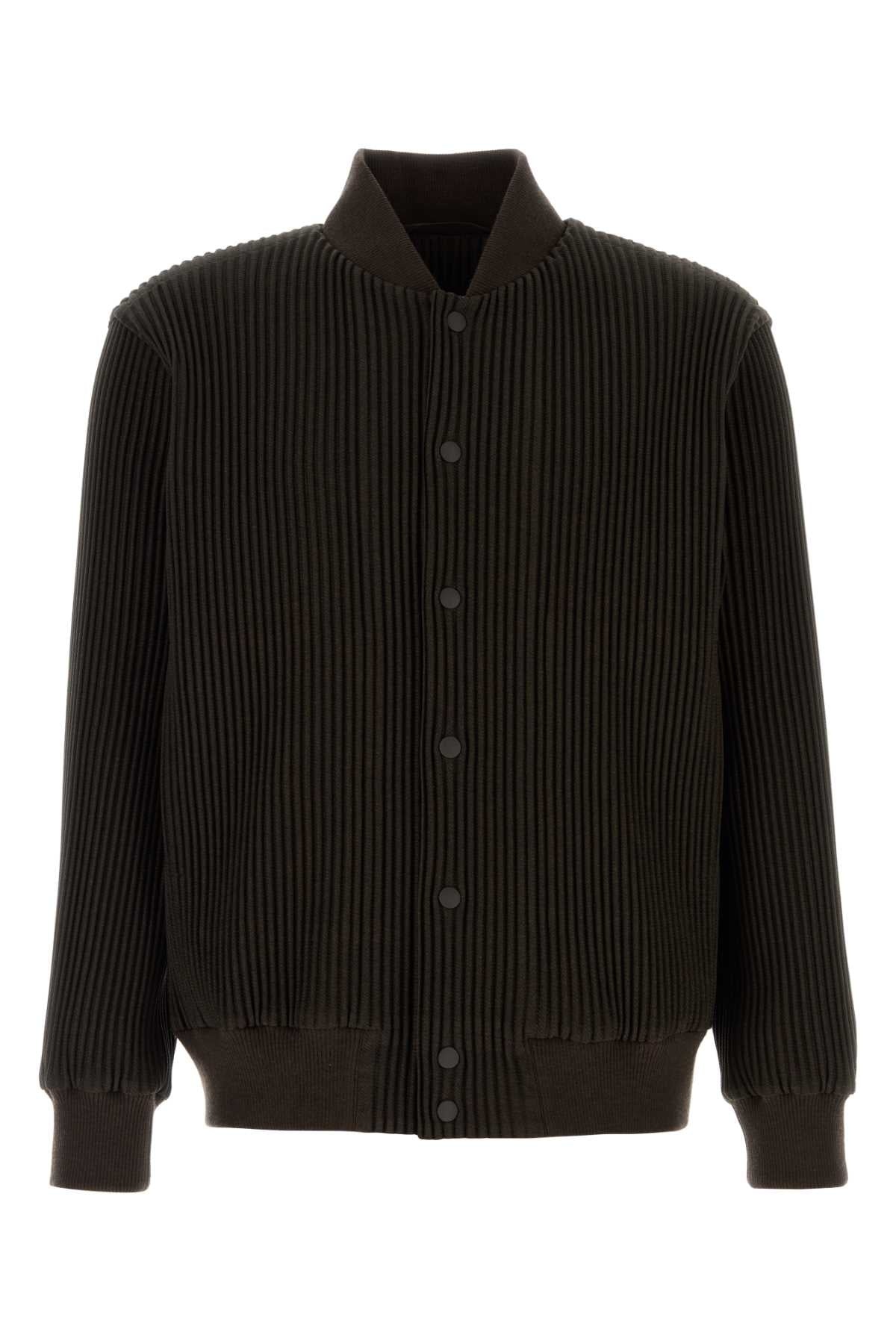 Homme Plisse' Issey Miyake Men Dark Brown Polyester Bomber Jacket - 1
