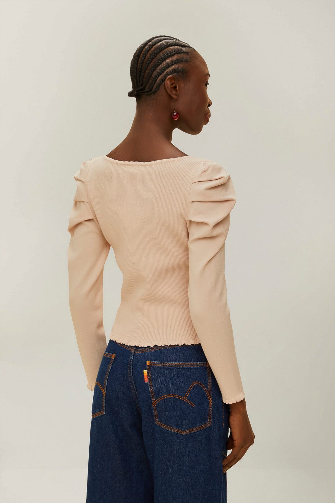 Off-White Knit Corset Top - 3