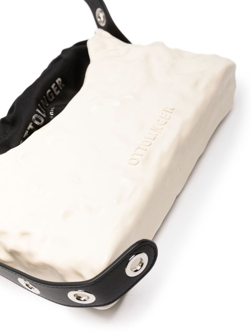 logo-embossed leather shoulder bag 4