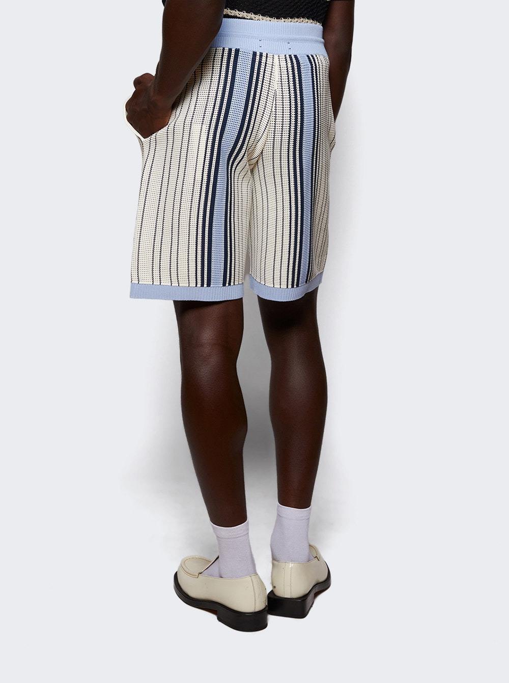 Script Stripe Shorts Ashley Blue - 4