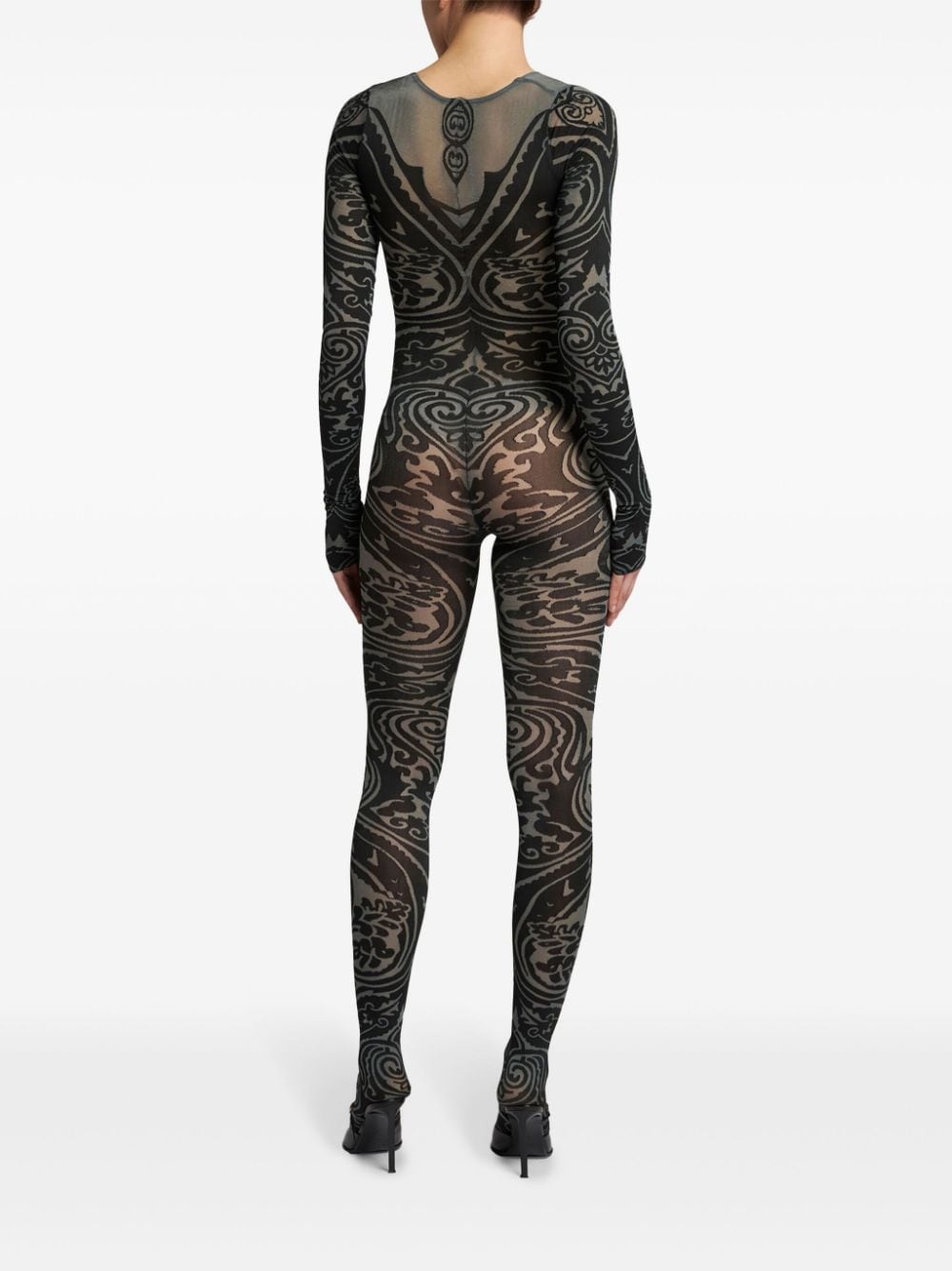 x Wolford paisley tattoo-pattern bodysuit - 4