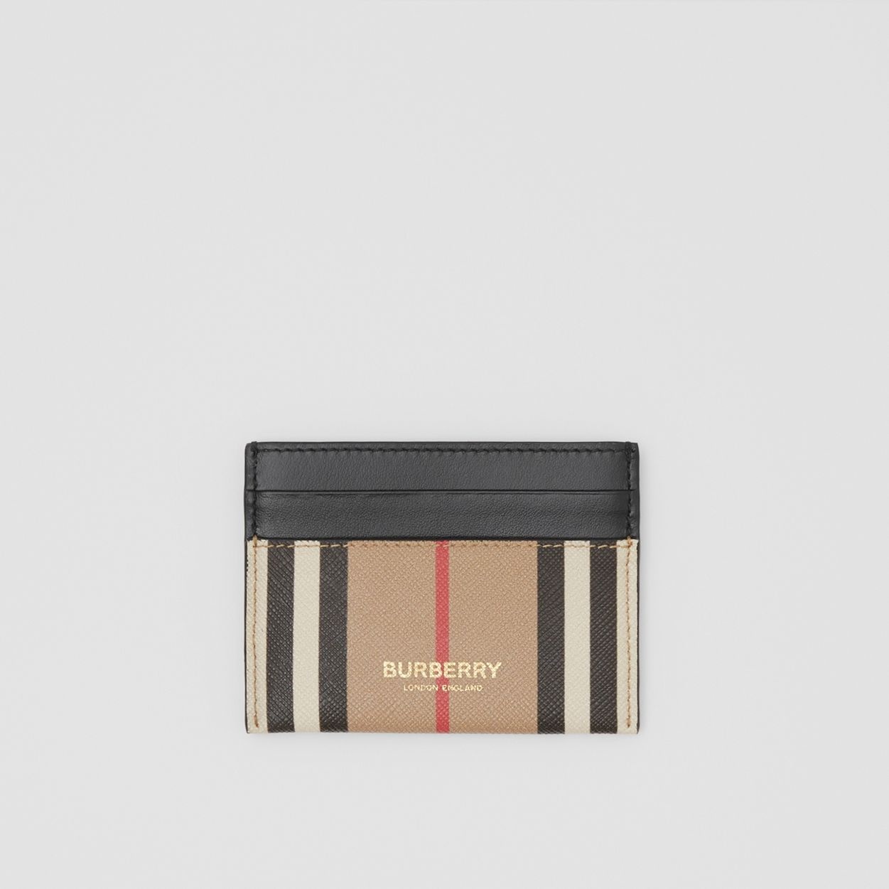 Icon Stripe and Leather Card Case - 1