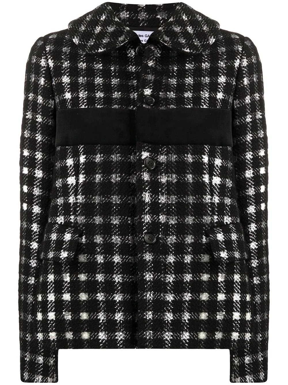 checker print boxy jacket - 1