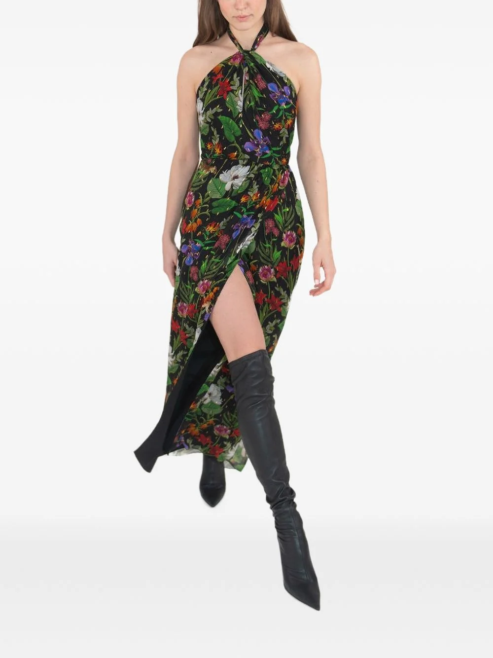 Alyona Lurex-georgette maxi dress - 1