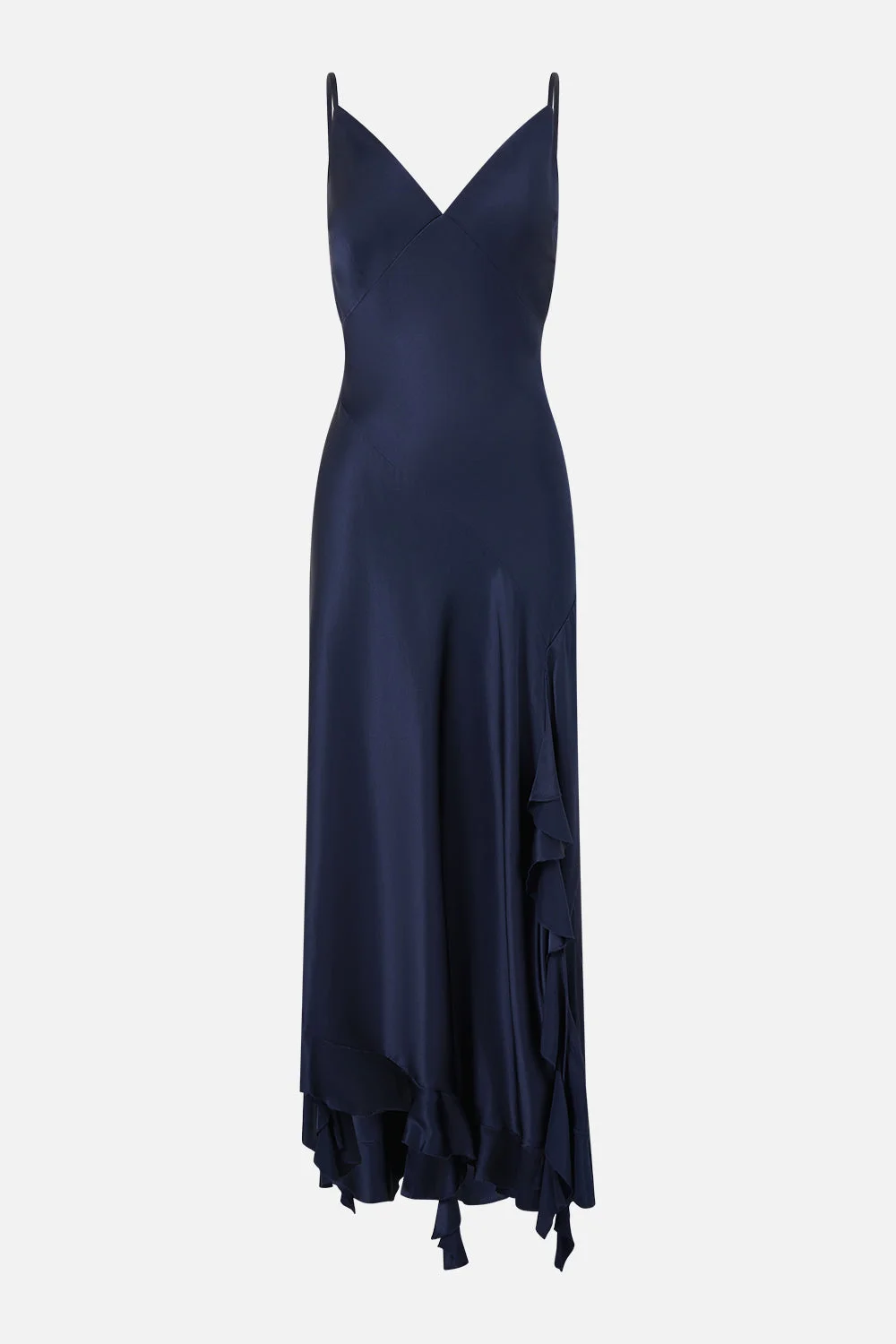 BIAS SLIP DRESS WITH FRILL HEM SILK ESSENTIALS - 1