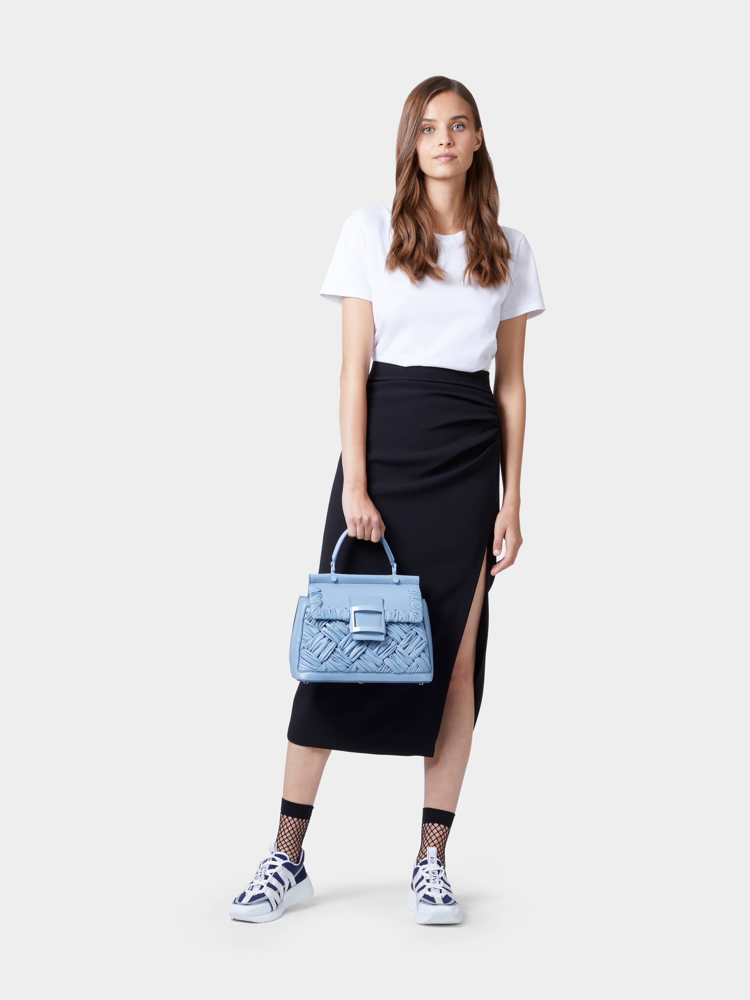 Viv' Cabas Foulard Lacquered Buckle Bag in Soft Leather 8