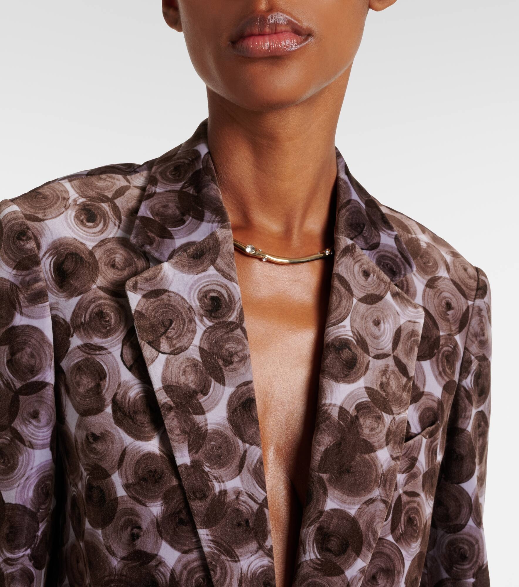 Printed cotton-blend blazer - 4