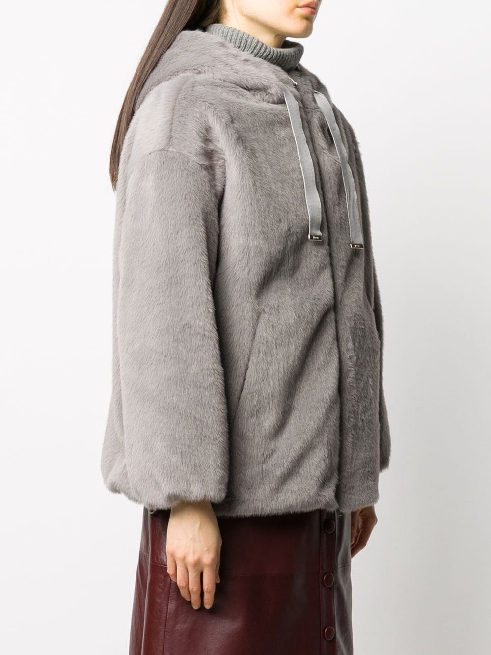 shearling hooded jacket - 4