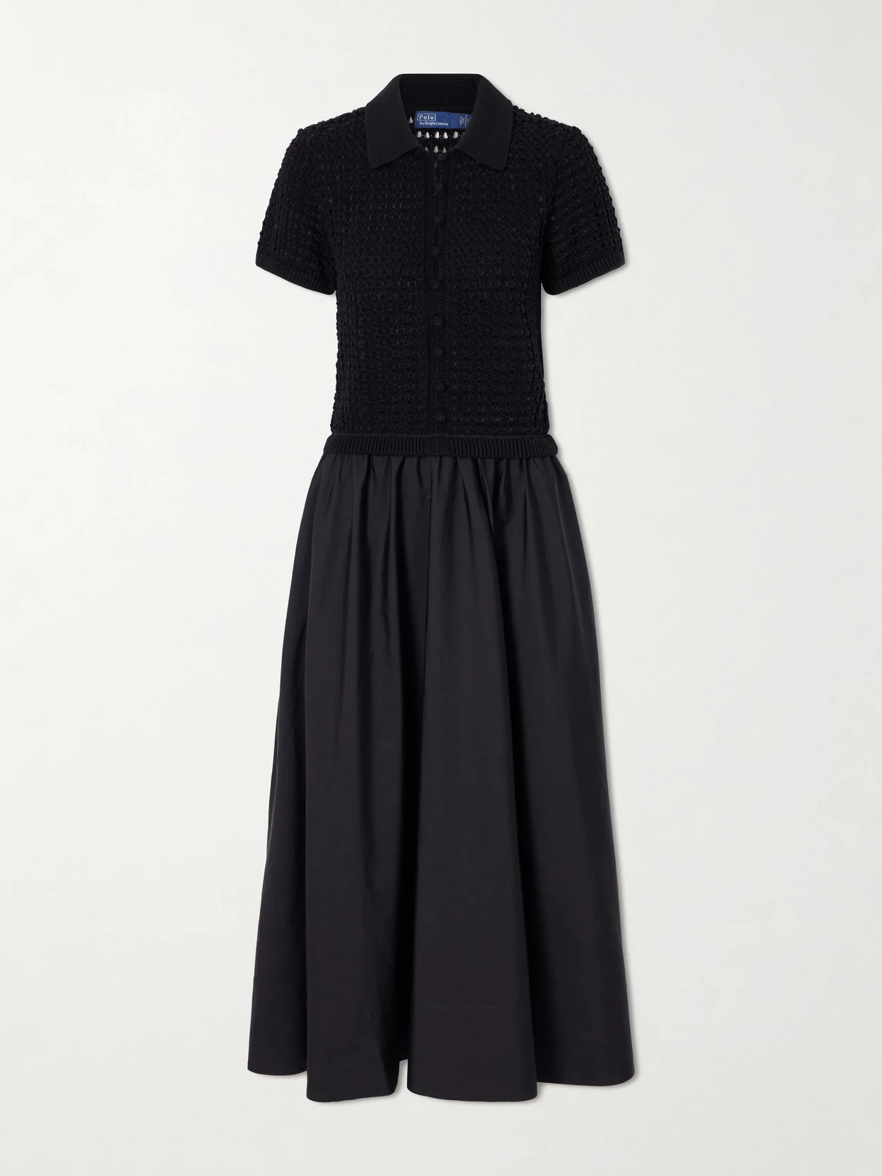 Crocheted Cotton-poplin Maxi Dress - 1