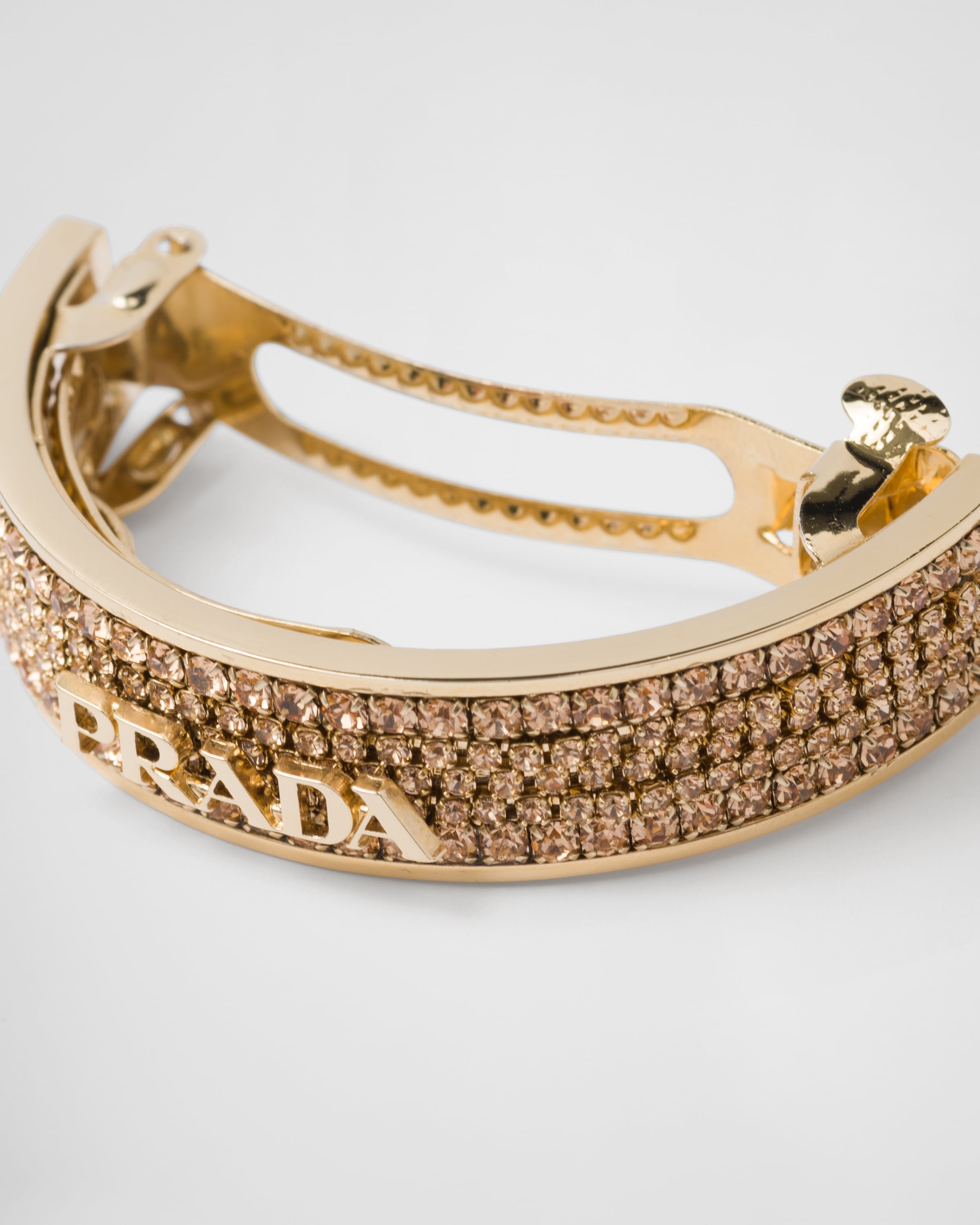 Brass hair clip with crystals - 3