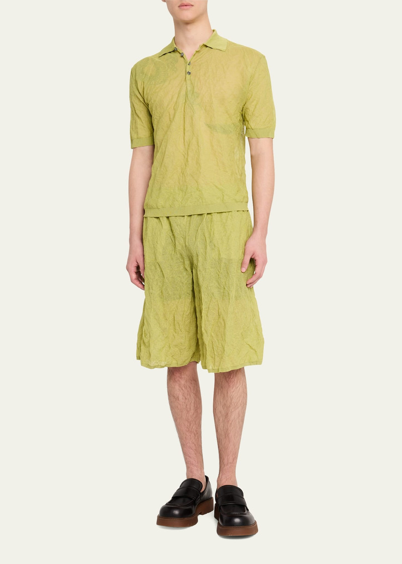 ZANKOV Men's Origami Crinkled Shorts outlook