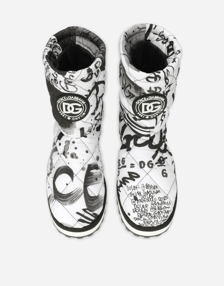 Nylon ankle boots with logo print - 4