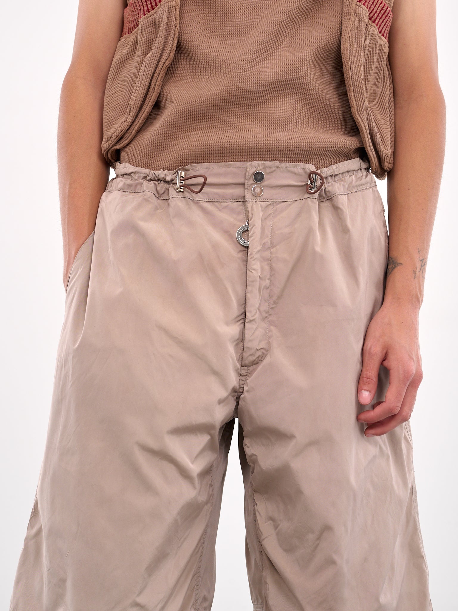 Layered Drawstring Trousers - 4
