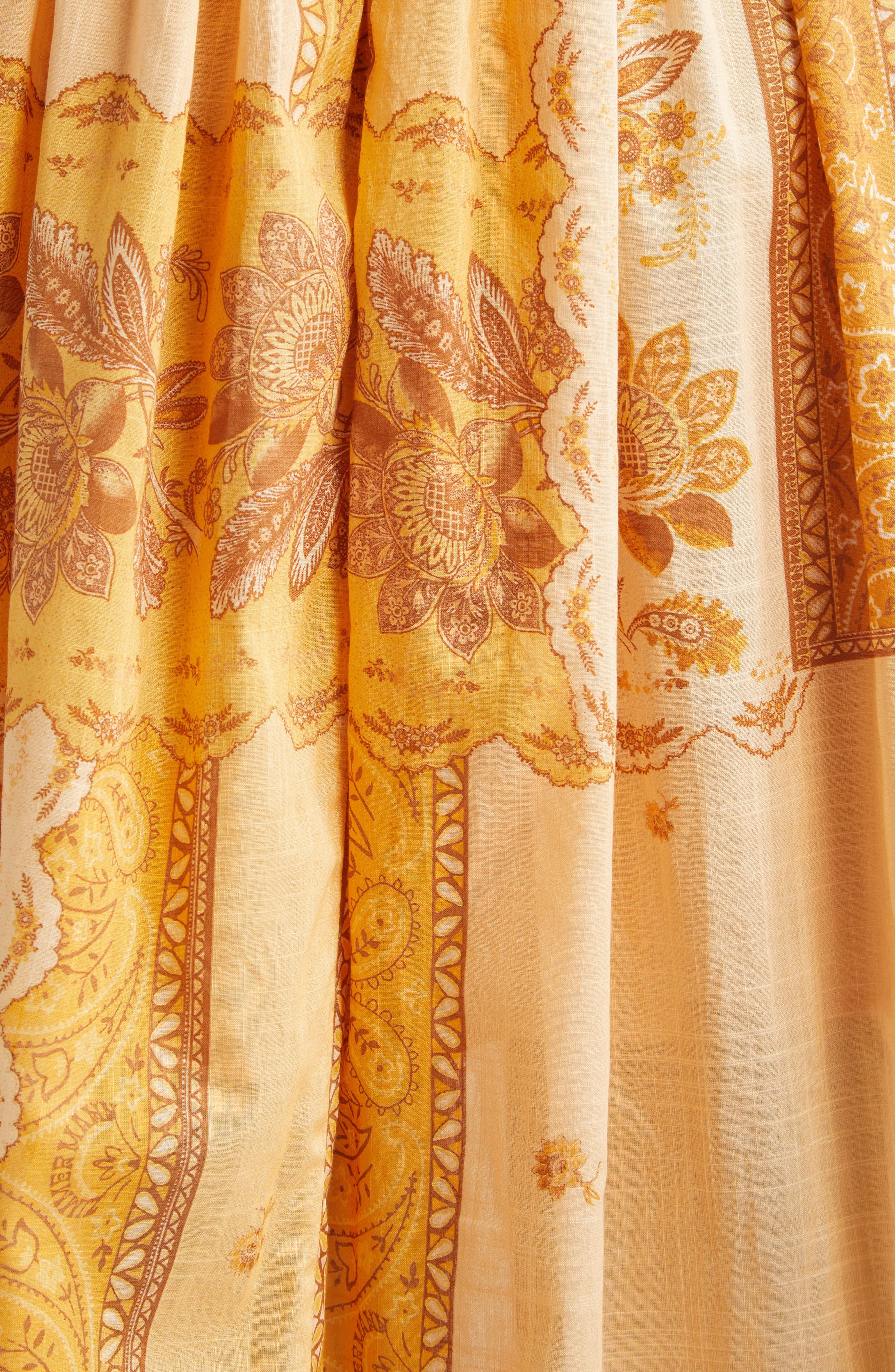 Zimmermann Lucky Bandana Print Cotton Midi Dress in Mustard Bandana at Nordstrom - 6