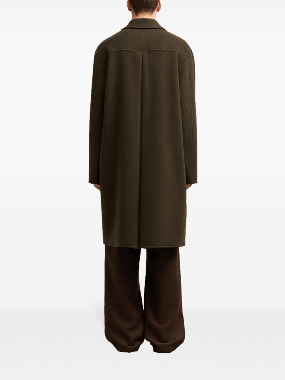 single-breasted felted coat - 4