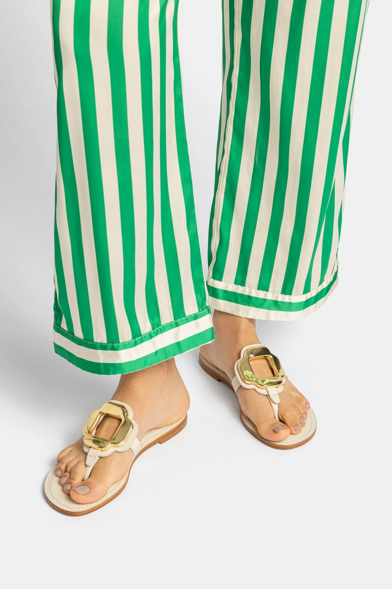 Larroudé Margherita Thong Sandal In Ivory Leather outlook