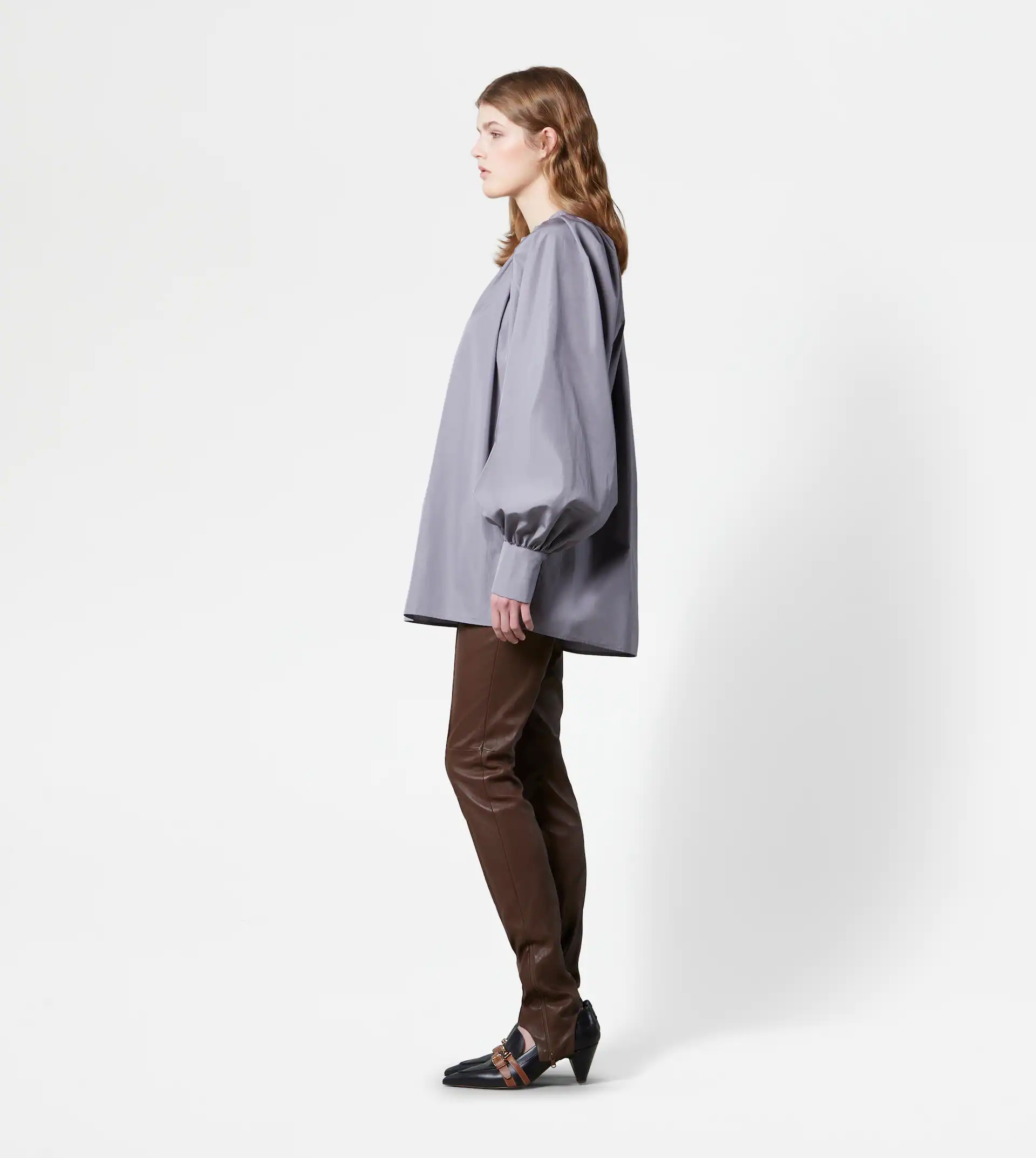 POPLIN BLOUSE - GREY - 4