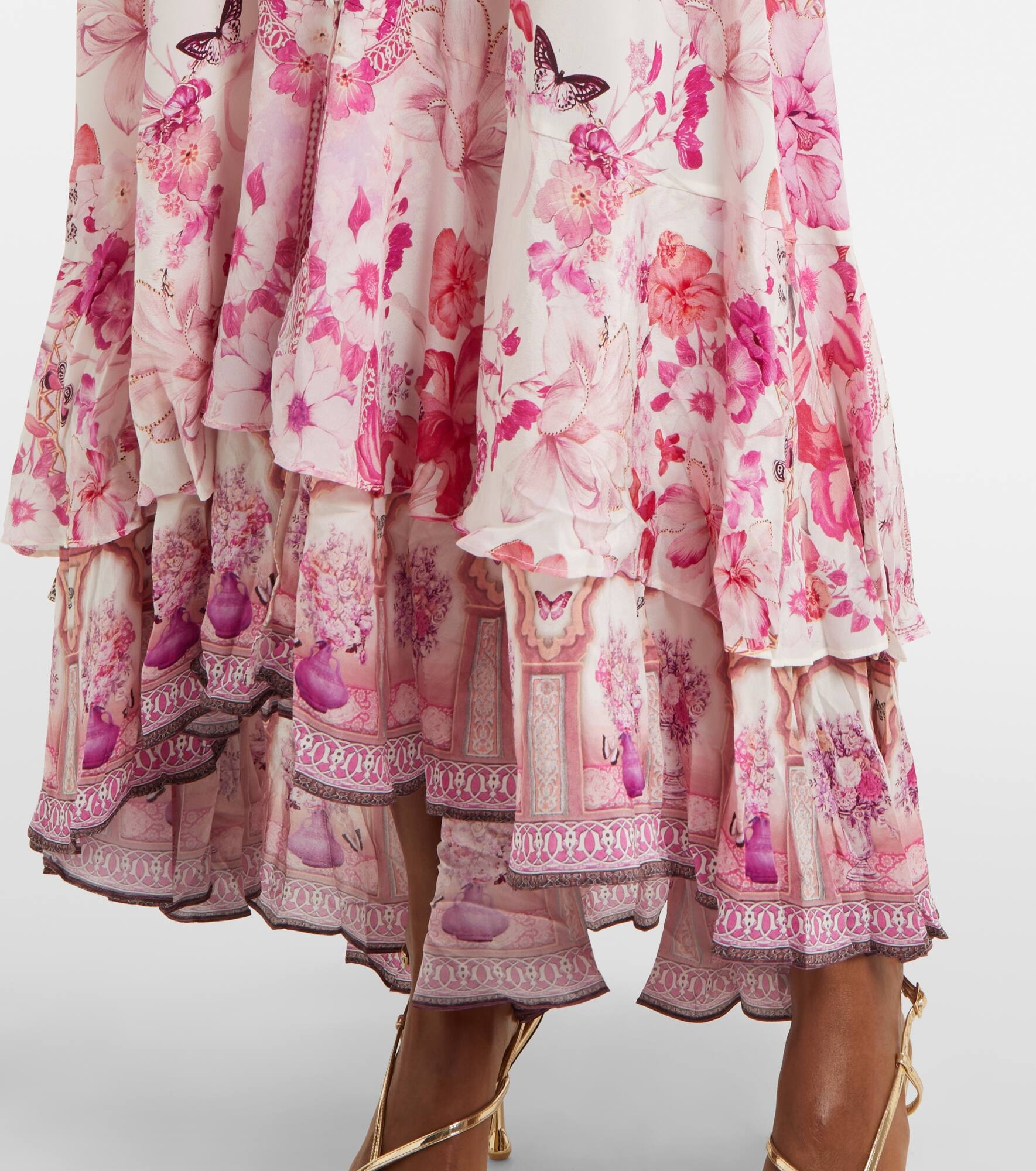 【Camilla】フローラル embellishedシルク maxiスカート Camilla Floral embellished silk maxi dress Camilla