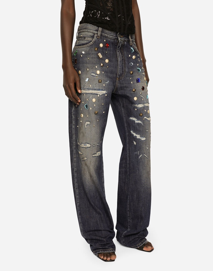 Jeans with rhinestone details - 4