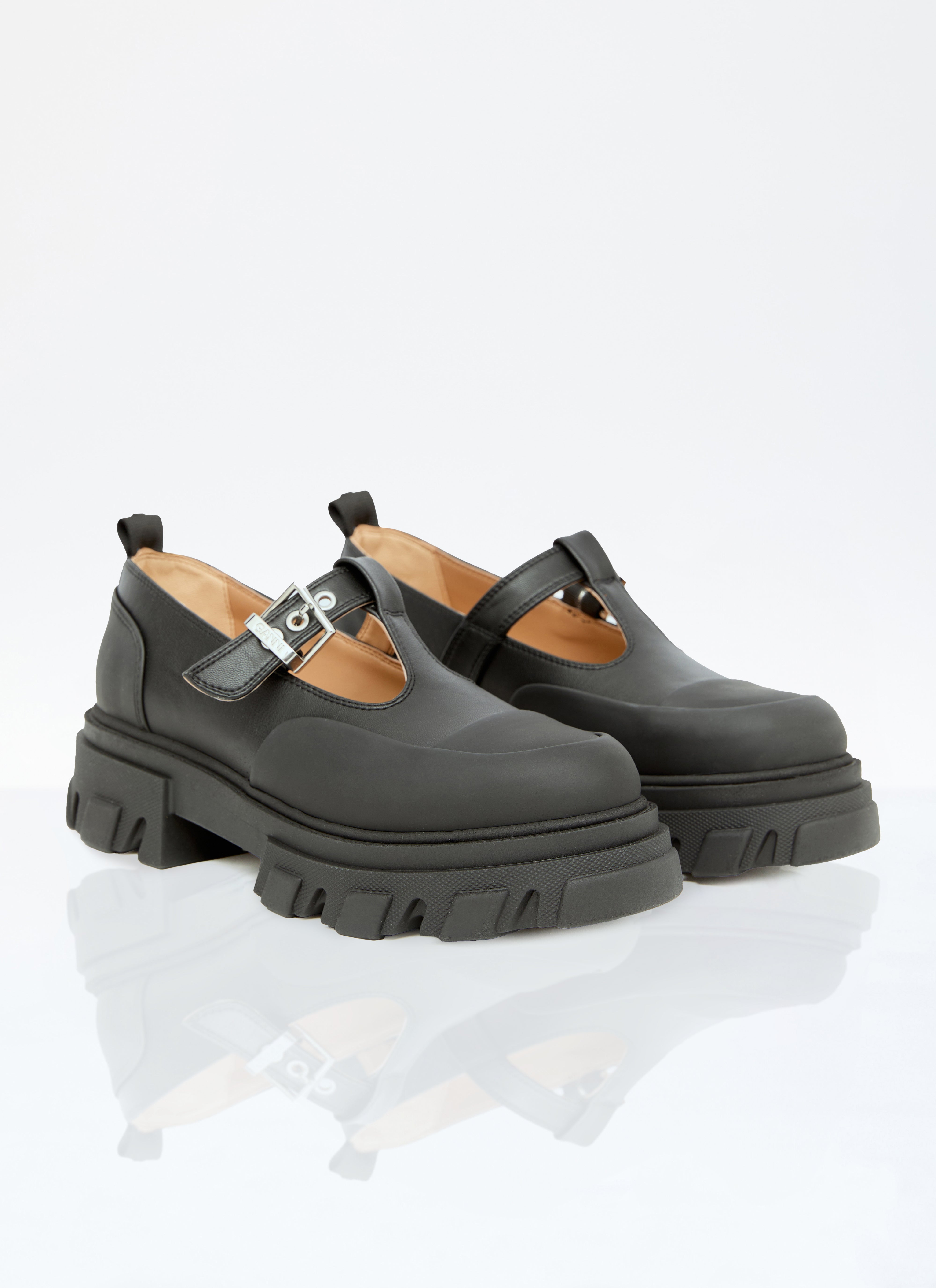 Ganni Women Cleated Mary-Jane Shoes - 3